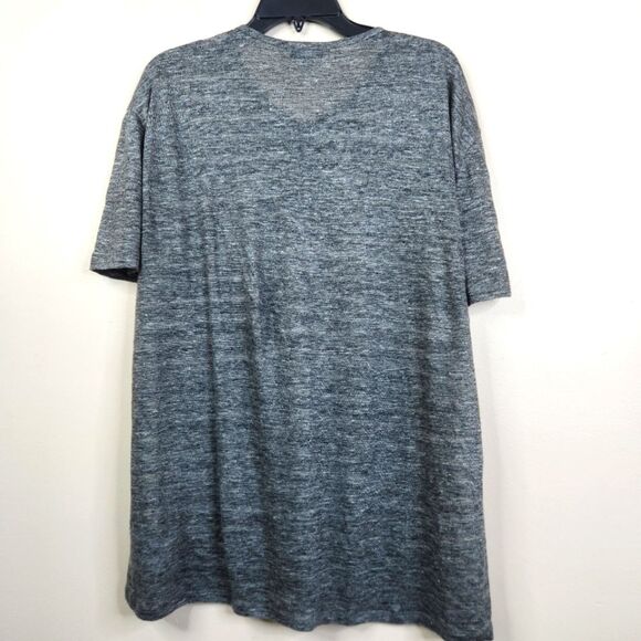 John Varvatos Short Sleeve Stiriped Linen Burnout Henley Tee XL - Picture 2 of 7